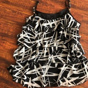 Black and white blouse